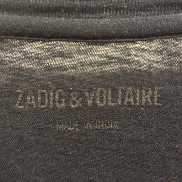 ZADIG & VOLTAIRE Black Slub T Shirt, Size M, Like New Condition - Picture 10 of 10